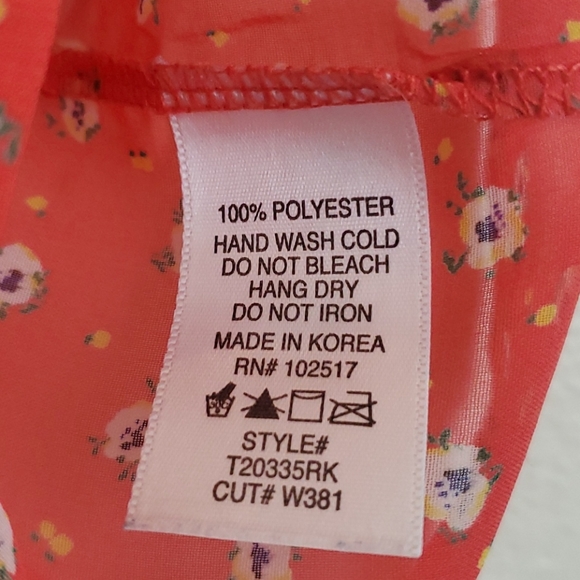 Soprano Orange Print Sleeveless Peasant Top S - Picture 5 of 7